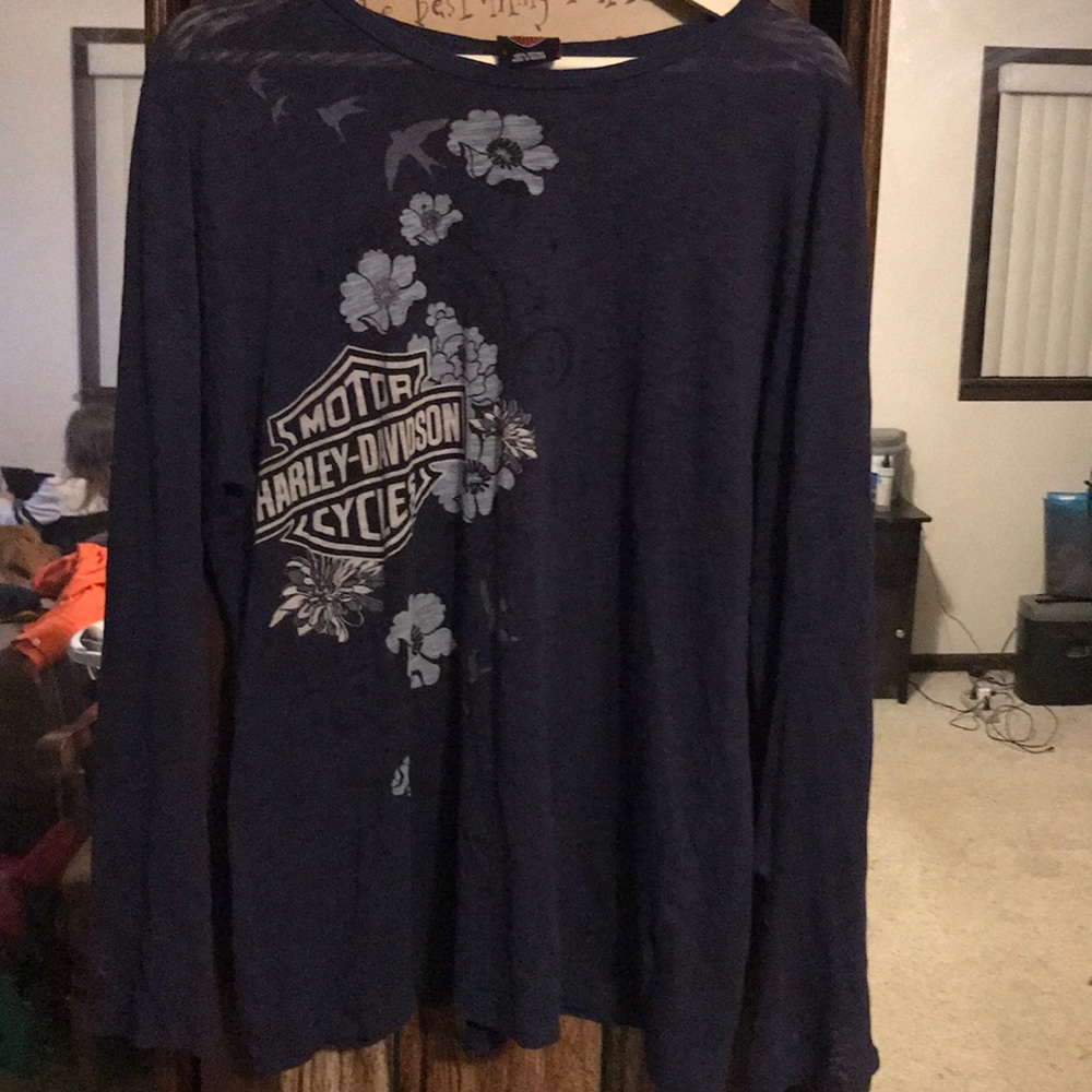 Harley Davidson long sleeve purple shirt size L